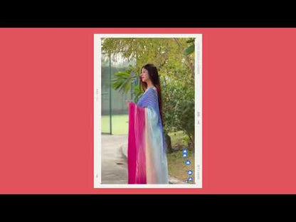 Soft Viscose Gorgette Satin Silk Saree