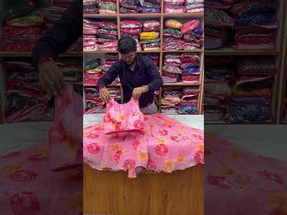 Multi Colour Fully Stitched Organza Lehenga Choli