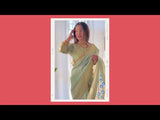 Ice Blue Colour Soft Cotton Saree WIth Fully Stiched Blouse