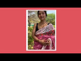 Pink Organza Saree With Chikankari Work