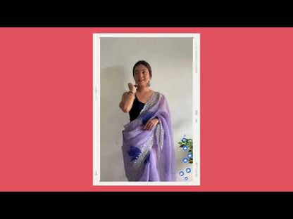 Purple Sirovastra Organza Saree