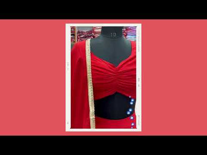 Red Colour Georgette Lengha Choli