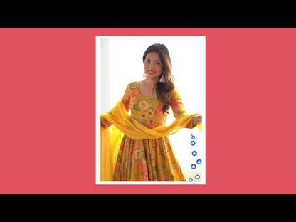 Roman Silk Chanderi Fabric Kediya Kurta With Palazzo Set