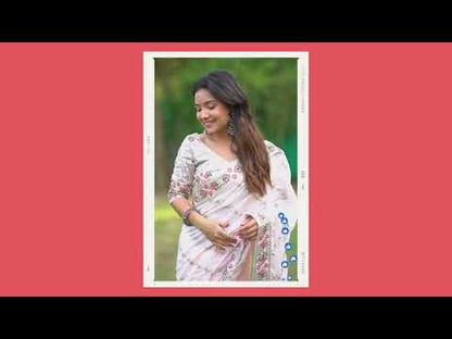 Pure Simmer   Silk Saree With Embroidery Work