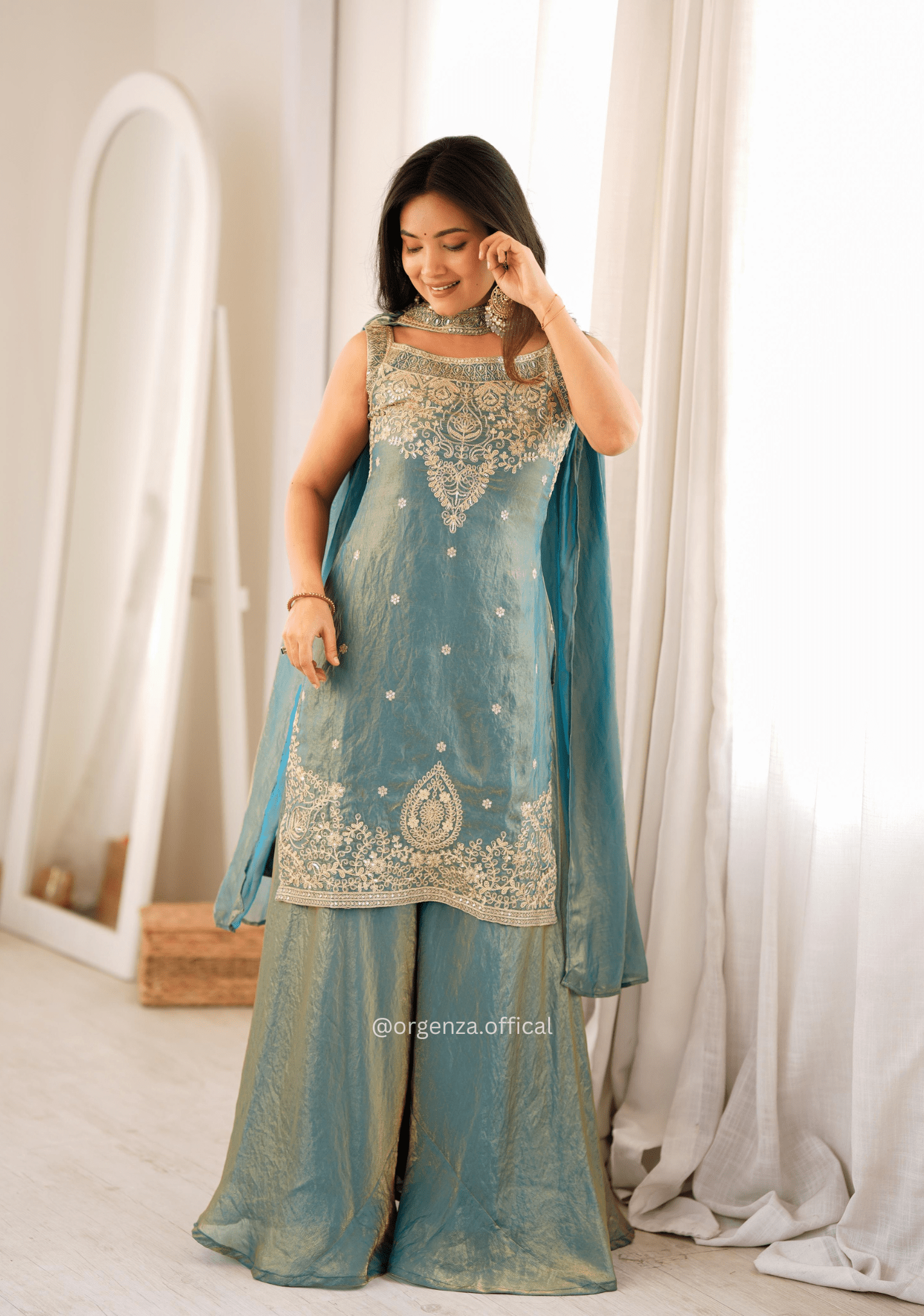 Pure Soft Fendy Silk Sharara Suit Set - Orgenza Store - digisoch