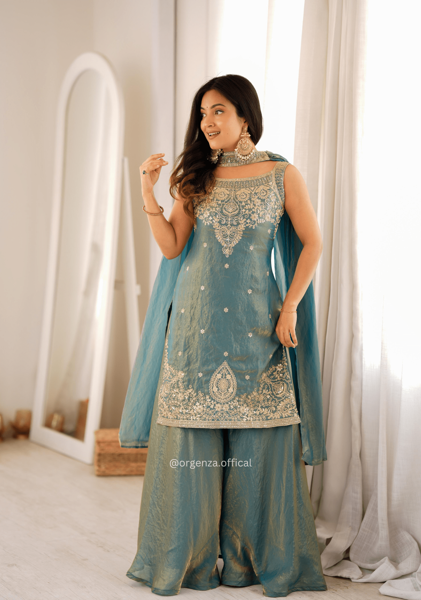 Pure Soft Fendy Silk Sharara Suit Set - Orgenza Store - digisoch