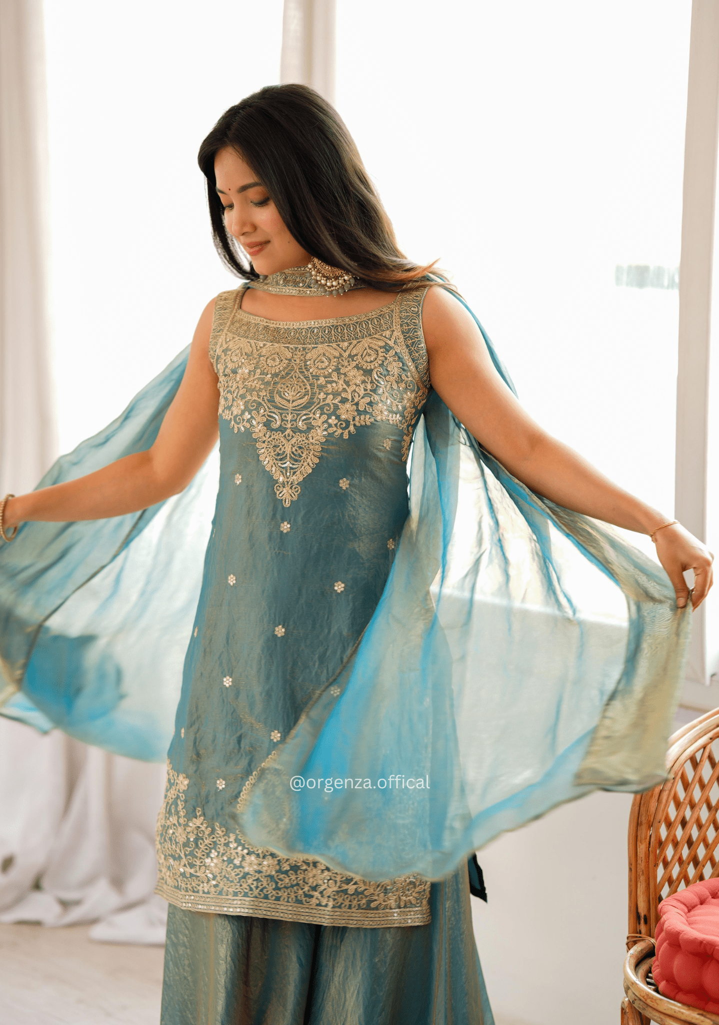 Pure Soft Fendy Silk Sharara Suit Set - Orgenza Store - digisoch