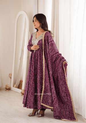 Rayon Mirror Embroidered Gown Set - Orgenza Store - digisoch