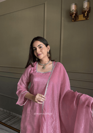 Royal Crunchy Silk Farshi Salwar Set with Swarovski Lace Dupatta for Women - Orgenza Store - digisoch