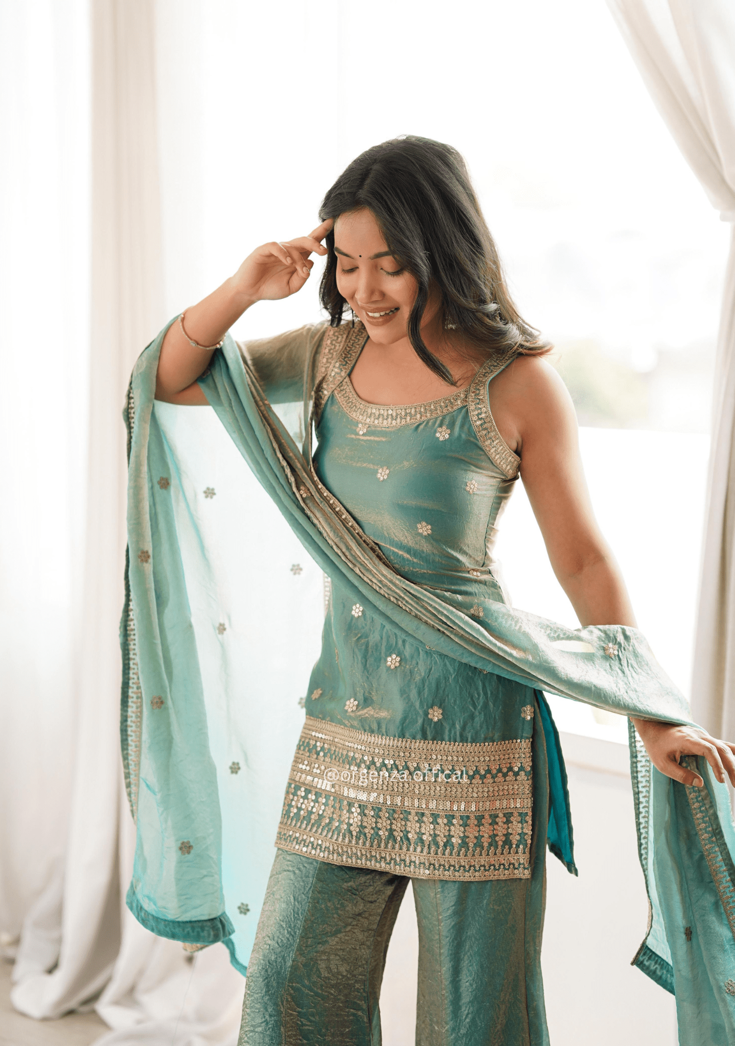 Sea Green Frendy Silk Embroidered Kurta Set - Orgenza Store - digisoch
