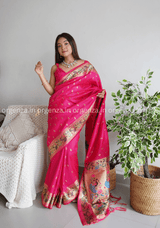 Pink Pure Paithani Silk Saree - Orgenza Store