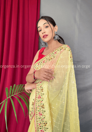 Pure Georgette Silk Saree With Sequence Work - Orgenza Store - digisoch
