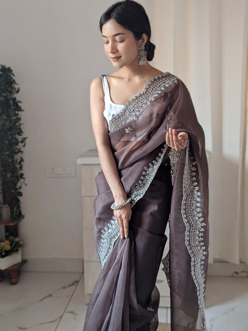 Women's Soft Turkey Silk Saree With Allover Simple Shine Woven Butterfly  Allover (Grey) - Stava Creation | Saree, Silk sarees, Silk