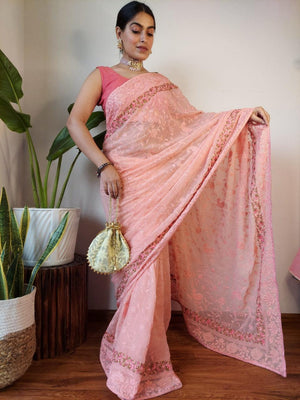 Orgenza Baby Pink saree - Orgenza Store - digisoch