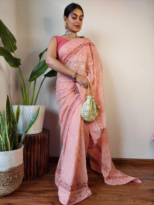 Orgenza Baby Pink saree - Orgenza Store - digisoch