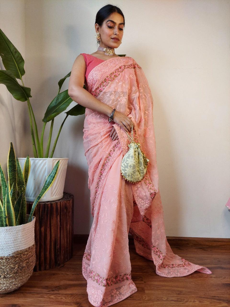 Orgenza Baby Pink saree - Orgenza Store - digisoch