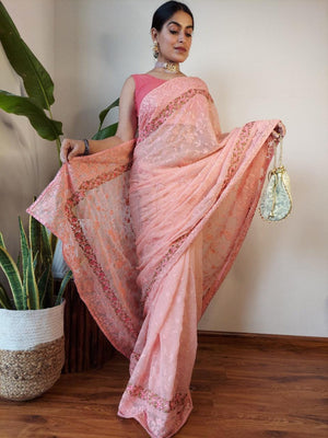 Orgenza Baby Pink saree - Orgenza Store - digisoch