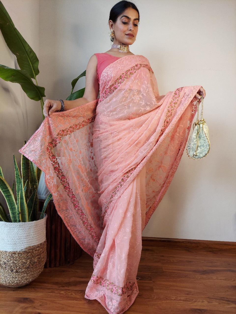 Orgenza Baby Pink saree - Orgenza Store - digisoch