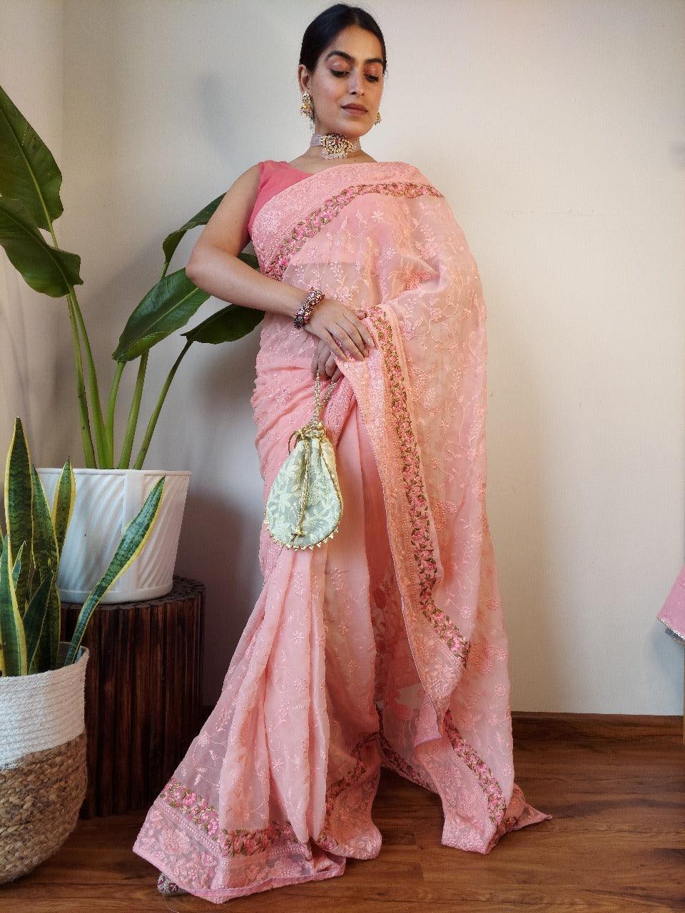 Orgenza Baby Pink saree - Orgenza Store - digisoch