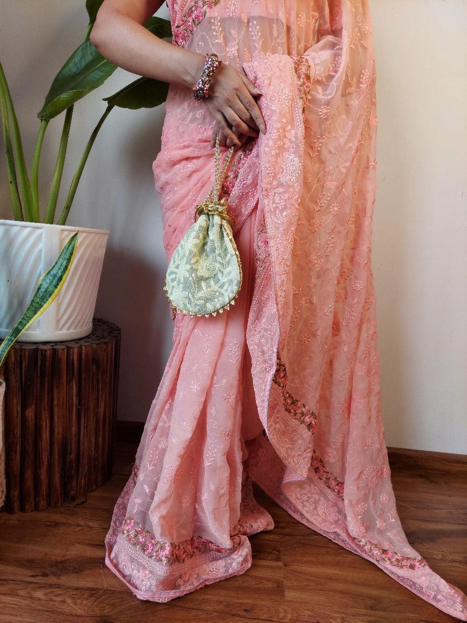 Orgenza Baby Pink saree - Orgenza Store - digisoch