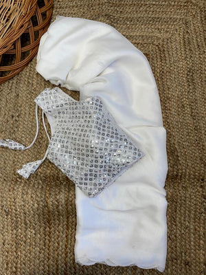 Pure white Rangoli Silk Saree With Cutowork - Orgenza Store