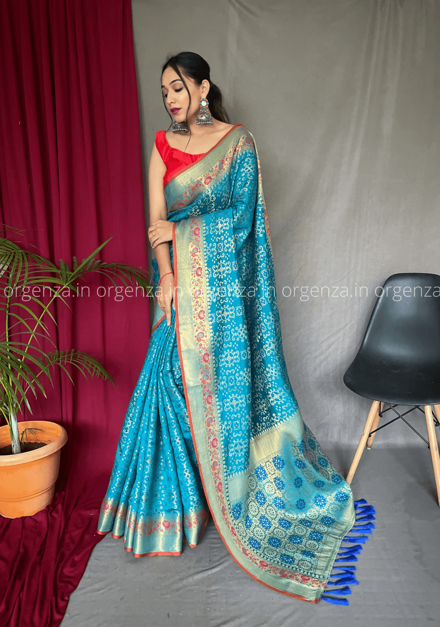 Blue Bandhej Patola Silk Saree - Orgenza Store - digisoch