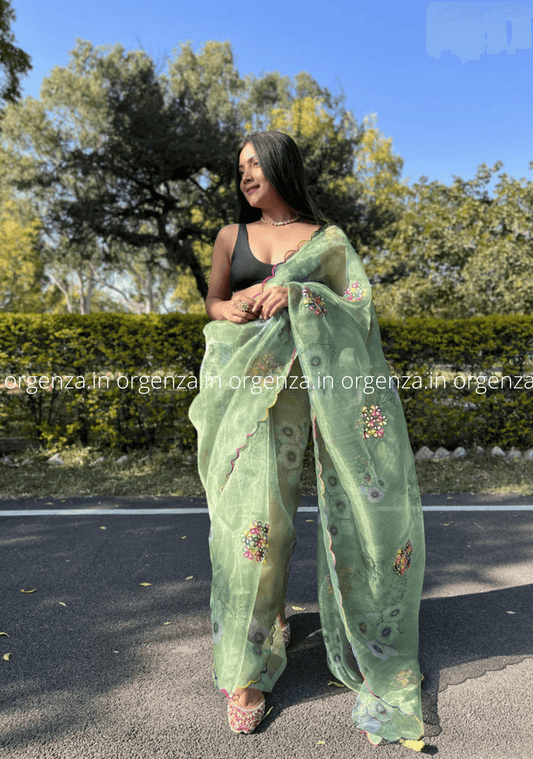 Orgenza Saree With Multi Colour Gotta Work - Orgenza Store