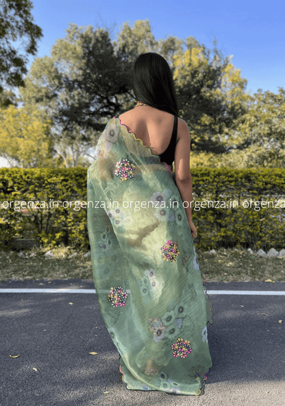 Orgenza Saree With Multi Colour Gotta Work - Orgenza Store