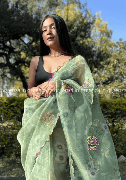Orgenza Saree With Multi Colour Gotta Work - Orgenza Store