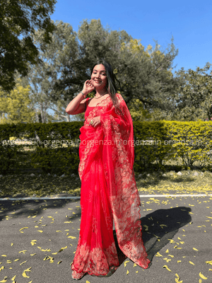 Organza With Flower Work - Orgenza Store