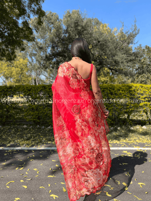 Organza With Flower Work - Orgenza Store